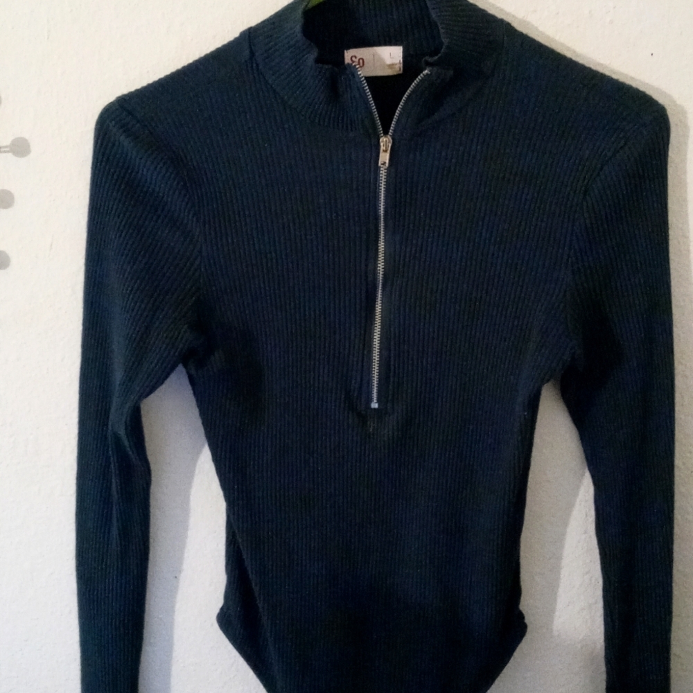 Ribbed Hunter Green Bodysuit